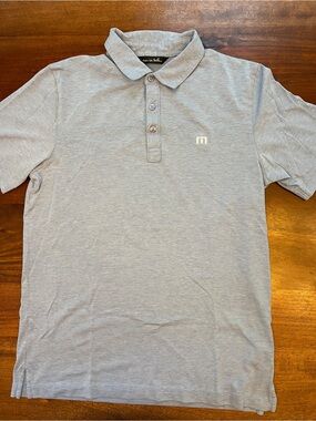 Travis Mathew Polo Shirt Mens Small Blue Short Sleeve Performance Stretch Golf